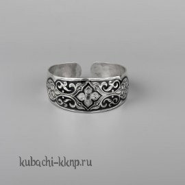 Кубачинский браслет из серебра с стильным орнаментом - бр87