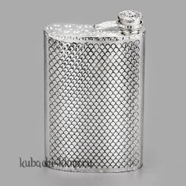 Серебряная фляга с откидной крышкой 
