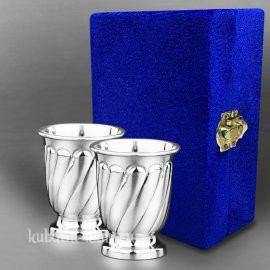 Набор из двух стильных серебряных стопок - стп044-2