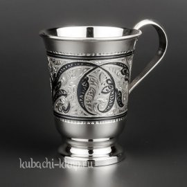 Кружка из серебра с литой ручкой - кр032