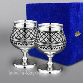Набор фужеров из серебра для виски или коньяка 
