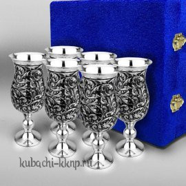 Набор эксклюзивных серебряных бокалов (6штук) - ф118-6