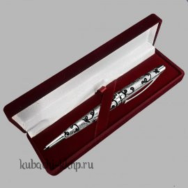 Шариковая серебряная ручка 