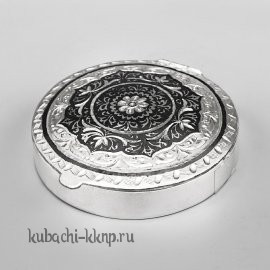 Дамское серебряное зеркальце-пудреница - ПДР03