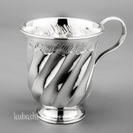 Серебряная кружка «Волна» глянцевая - кр090