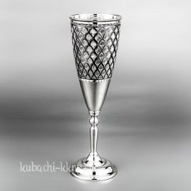 Фужер с узором «Чешуя» из серебра  - ф0011