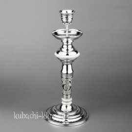 Подсвечник серебряный с орнаментом на одну свечу - пдс0002