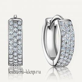 Серьги кольца из серебра 925 пробы - с967