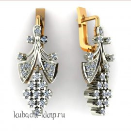 Висячие золотые серьги 