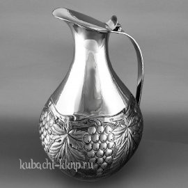 Оригинальный серебряный кувшин с крышкой 