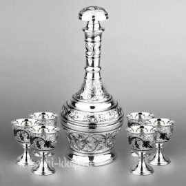 Набор для крепких напитков из серебра 