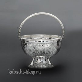 Серебряная конфетница - корзинка «Антика» (малая) - кф012