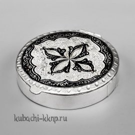 Серебряная таблетница с разделителем - ТАБ07