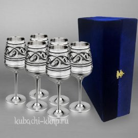 Набор из шести серебряных фужеров 