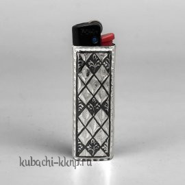 Серебряный футляр для зажигалки с чернением - ЗАЖ030