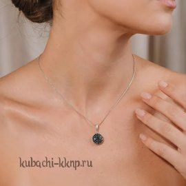 Серебряная подвеска с черными фианитами - подв209ч