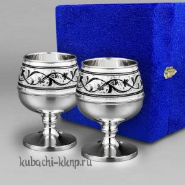 Набор серебряных бокалов для виски и коньяка 