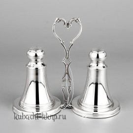 Серебряный набор для специй на подставке с ручкой - с017