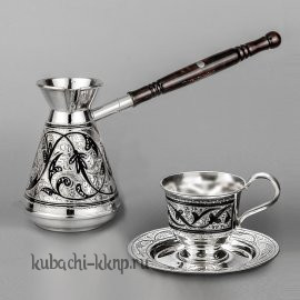 Серебряный кофейный набор с одной чашкой, 250 мл и 115 мл - нкф05