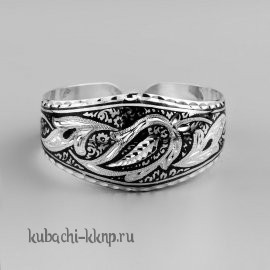 Серебряный браслет Кубачи с лепестками - БР114