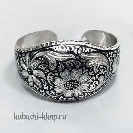 Браслет из серебра с цветами - БР234