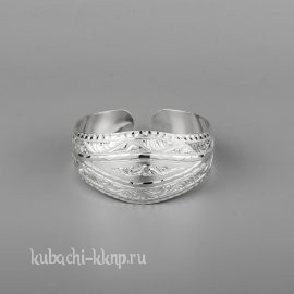 Кубачинский браслет из серебра с гравировкой ручной работы - бр204