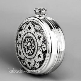 Фляга из серебра «Морская» - фл031