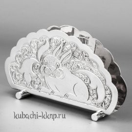 Серебряная салфетница «Зайчик» - сл021