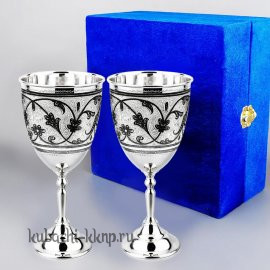 Набор из двух серебряных фужеров - ф00033-2