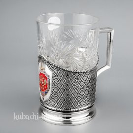 Подстаканник серебряный авторский с гербом ФСБ - пд081ф