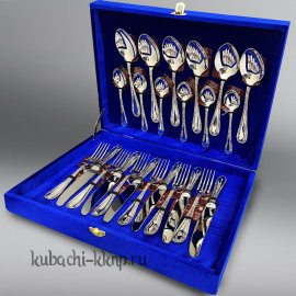 Столовый набор из серебра 925 пробы на 6 персон(Ag 925) - SN017