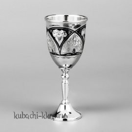 Серебряная рюмка с красивым арочным узором 53 мл - р050