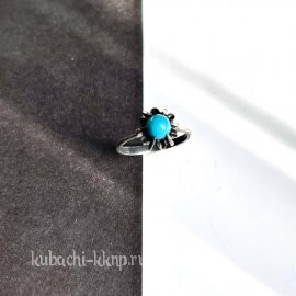 Серебряное кольцо с прессованной бирюзой - Ag-к-21