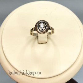 Круглое нежное кольцо Глаз с фианитом - Ag-к33