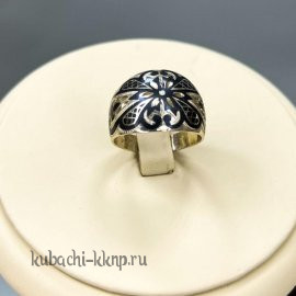 Серебряное кольцо с чернью Белла - к153