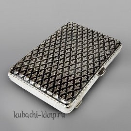 Серебряный портсигар «Капля» - пдс039