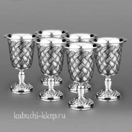 Набор серебряных бокалов для вина 