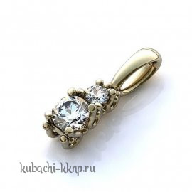 Кулон из золота с крупным фианитом - Yuv - 224