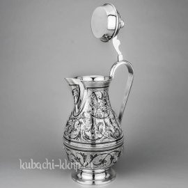 Серебряный кувшин 925 пробы с откидной крышкой - КВ100к