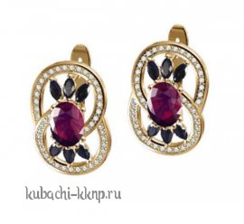 Оригинальные золотые серьги с фианитами - E30992-3