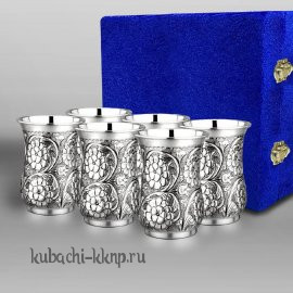 Набор из шести серебряных стаканов 925 пробы 