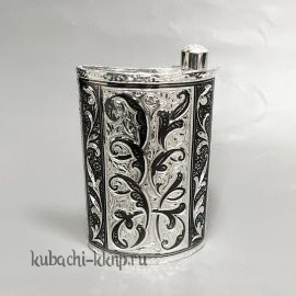 Серебряная фляга с гравировкой  - фл106
