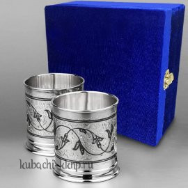 Серебряный набор из двух стаканов - ст031-2