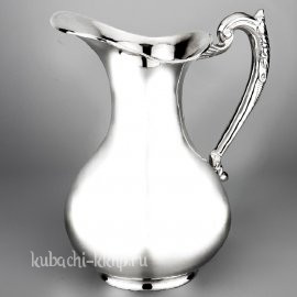 Большой серебряный глянцевый кувшин - кв195