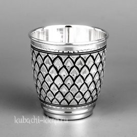 Серебряный стакан «Чешуя» - ст027