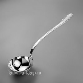 Серебряный половник с орнаментом по краям ручки - плв02