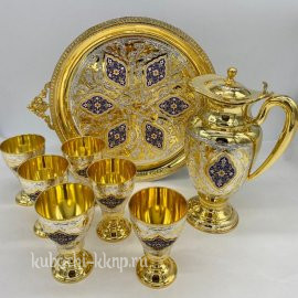 Набор для вина или воды из серебра на 6 персон - ндв061