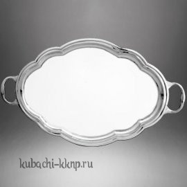 Большой серебряный поднос с ручками - пдн064
