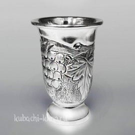 Серебряная стопка с виноградным рисунком, 50 мл - стп049