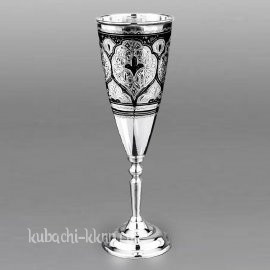 Фужер из серебра с кубачинским орнаментом - ф0031